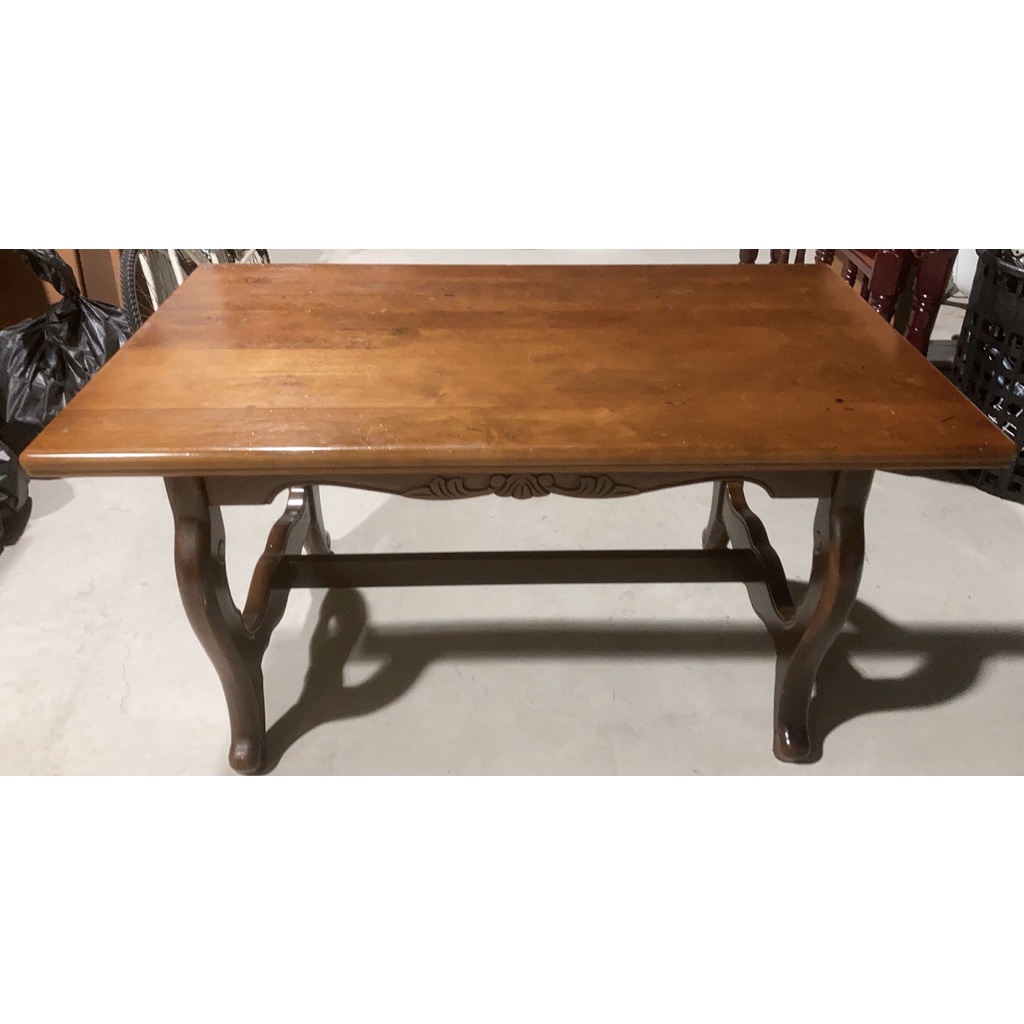原木實木餐桌 工作桌 線條漂亮 木頭很好 有些使用痕跡 150cm長