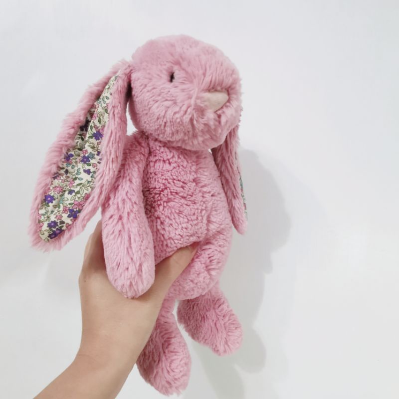 （二手) 🐰 jellycat 粉紅碎花 31 兔子 安撫玩具 嬰兒 玩偶 兔兔 交換 禮物 生日 聖誕節 可愛 正貨