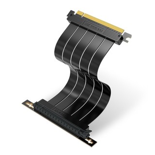 EZDIY-FAB PCIE4.0顯卡延長排線Gen4 16x材質極軟超高速 單排延長排線-黑/白 20/30cm90度