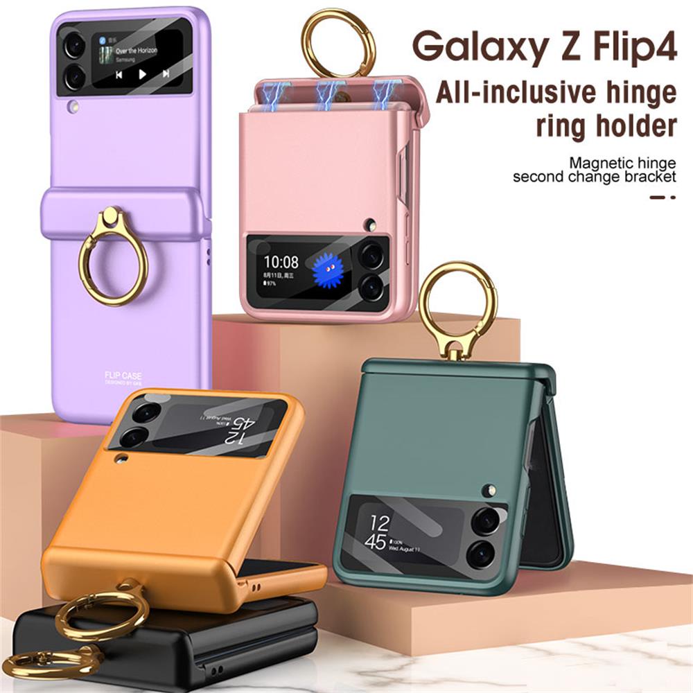 三星 Galaxy Z Flip 3 Flip 4 手機殼 現貨 殼膜一件式 摺疊手機殼 指環扣防摔 Flip 4 保護