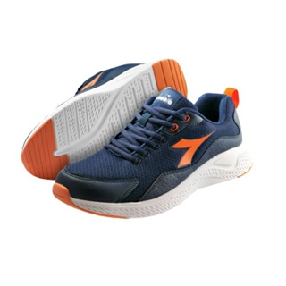 【DIADORA】男 迪亞多那寬楦輕量避震慢跑鞋 流線輕跑系列(藍橘 DA 1165)