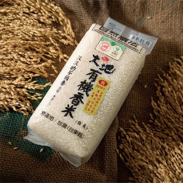 【箱購專區】池上大地有機香白米（1.5 kg）* 12 包【贈】有機糙米麩一包