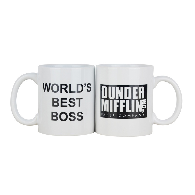 350-400ml 咖啡杯帶有 Dunder Mifflin The office 世界上最好的 Boss 有趣的陶瓷咖