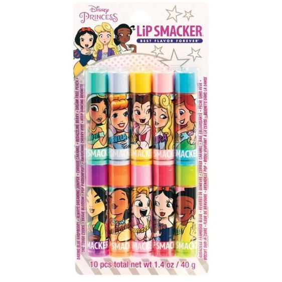 美國 Lip Smacker [ 迪士尼卡通版公主系列護唇膏 ] Lip Smacker Disney 十支組 全新品