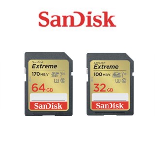 SanDisk 64G 32G EXTREME SD C10 U3 V30 記憶卡 讀100MB 寫60MB