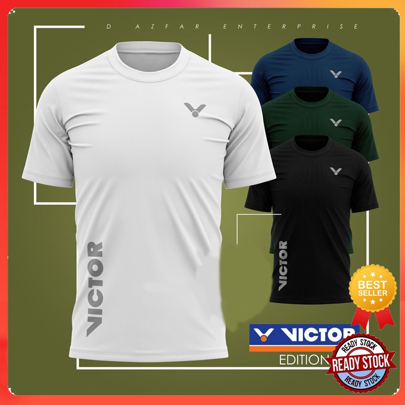 維克多版男式女式超細纖維球衣 BAJU LELAKI WAIT 運動羽毛球超大運動衫休閒男女通用籃球球衣