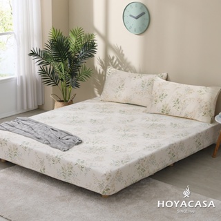 《HOYACASA》初晨葉曲-100%精梳純棉床包枕套三件組-(單人/雙人/加大