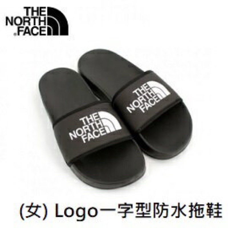 THE NORTH FACE 二手極新 女 Logo一字型防水拖鞋 黑 / NF0A4T2SKY4 US 8