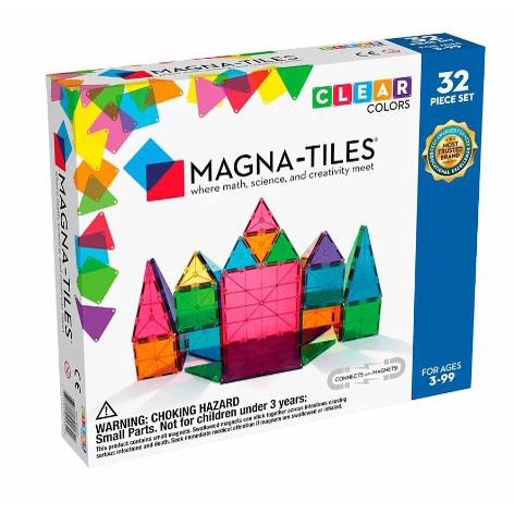 《《彩色透光磁力積木32片》》*.。 Magna-Tiles *.。❣彩色透光磁力積木32片|磁性積木❣