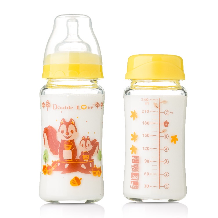 DL哆愛 台灣製玻璃奶瓶 寬口母乳儲存瓶240ml【EA0067】可銜接AVENT 貝瑞克吸乳器