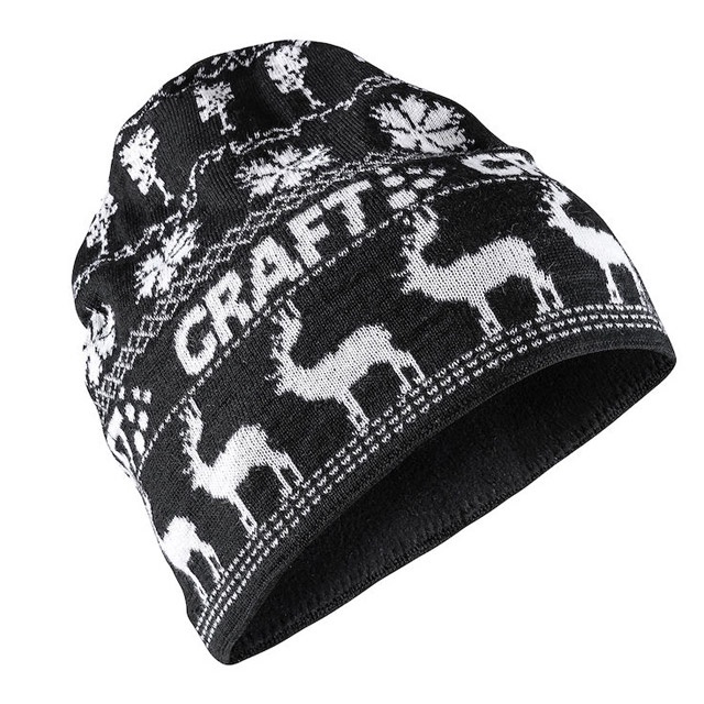 【瑞典 Craft】Retro Knit Hat 針織羊毛帽.彈性透氣保暖護耳帽/內裏汗帶刷毛_黑色_1906511