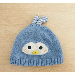 二手｜企鵝造型針織毛帽 寶寶帽 秋冬款 嬰兒帽 童帽
