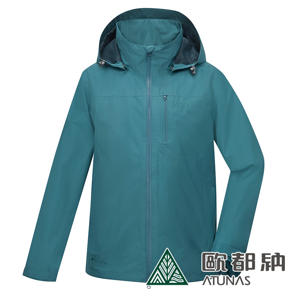 歐都納 男款樂遊休閒GORE-TEX 2L+潑水羽絨兩件式防水外套(A1GT2202M霧綠/防水/防風外套/潑水羽絨)