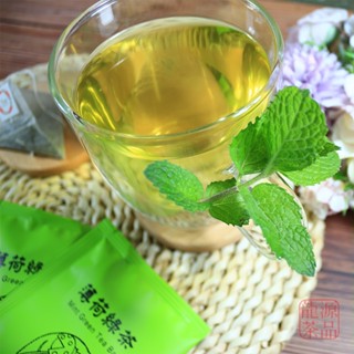 【龍源茶品】台灣薄荷綠茶三角立體茶包3g×20小包-共60g/袋-杉林溪高山茶／薄荷茶／玉米澱粉植物網袋無毒可分解材質