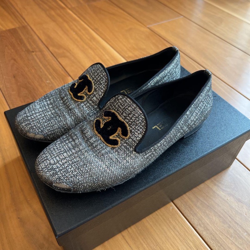 二手正品香奈兒鞋子🥿 24號 新舊如圖 附件齊全原廠盒子、鞋袋、緞帶…等購於日本🇯🇵