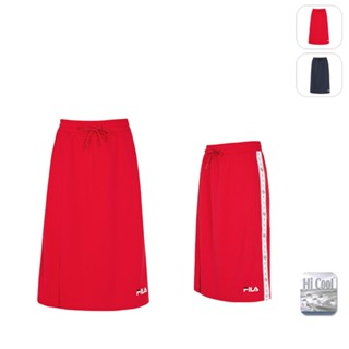 【FILA】女性 吸濕排汗 彈性鬆緊綁帶 窄裙-紅色 5SKW-1492-RD