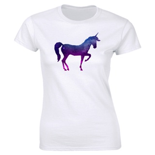 Galaxy Unicorn 粉色藍色紫色馬 T 恤女式上衣 T 恤
