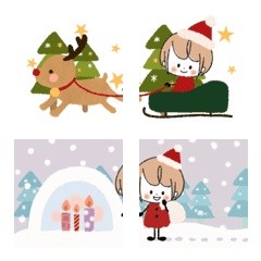 Line國內🇹🇼表情貼∣Move! Connected Christmas Mini Girly 動態表情貼