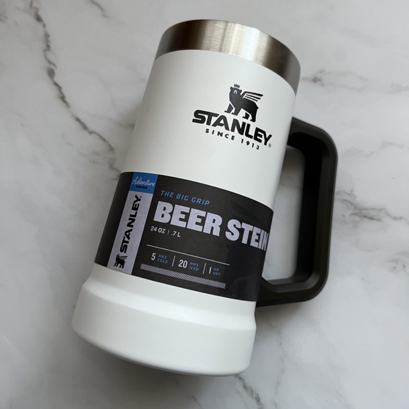 【特價現貨NG】 美國🇺🇸 Stanley 真空啤酒杯 18/8不鏽鋼 冒險系列 白色 約700ml