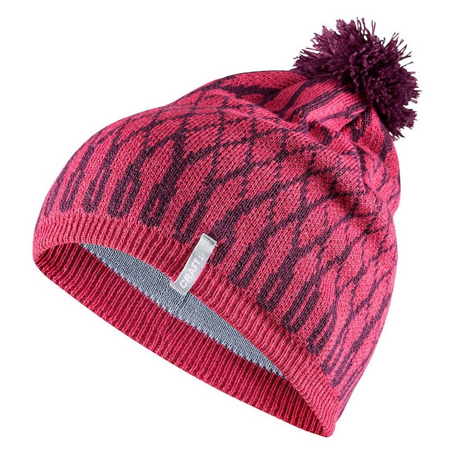 【瑞典 Craft】Snowflake Hat雪花帽.彈性透氣保暖針織羊毛帽.毛線帽/雙層保暖結構_桃紅_1905530