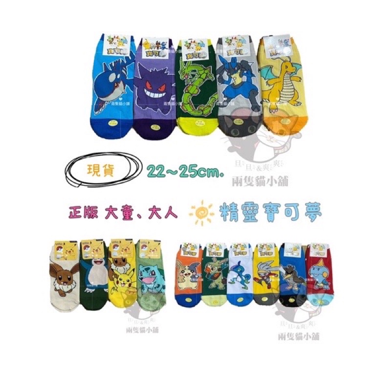 現貨 寶可夢 襪子 大童 台灣製 寶可夢 Pokémon 皮卡丘 伊布 卡比獸 小火龍 妙蛙種子 襪子