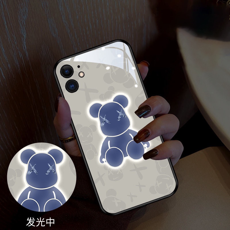 Image of 卡通小熊蘋果12手機殼新款iPhone13來電發光蘋果14手機殼11潮適用 #6