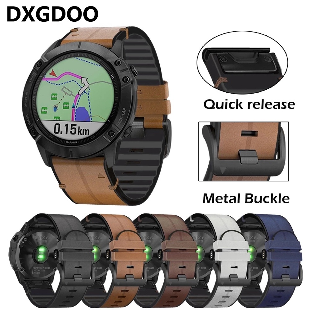 Dxgdoo 22 26 毫米 Quickfit 真皮錶帶適用於 Garmin Tactix 7 Pro Fenix 7