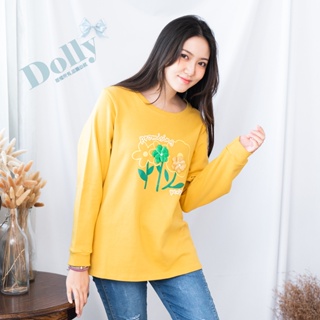 台灣現貨 大尺碼黃色2朵立體花上衣-Dolly多莉大碼專賣