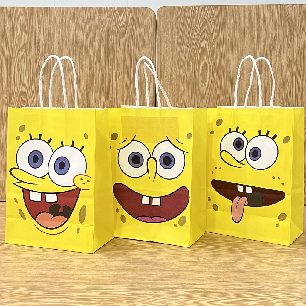 精靈寶可夢 Spongebob SquarePants Bags 紙袋印花手提袋兒童生日派對糖果袋冷凍/神奇寶貝/PAW