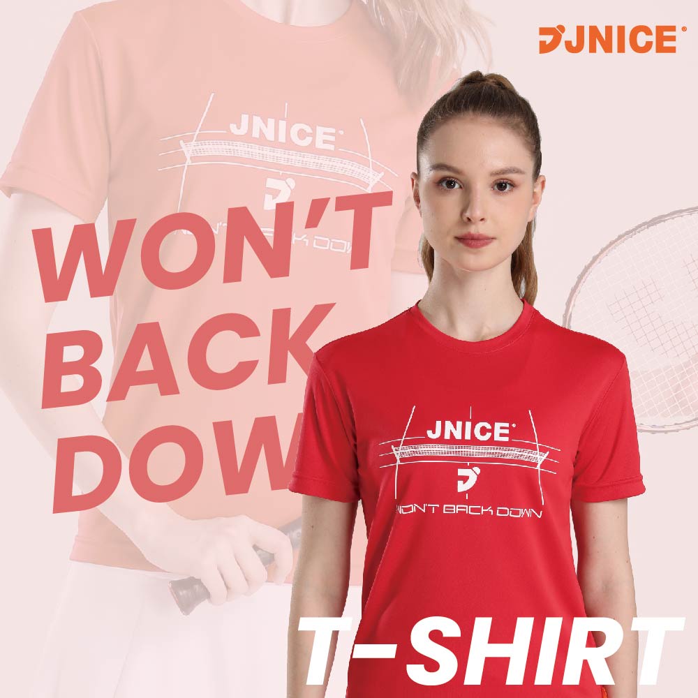 MIT品牌【JNICE久奈司】羽球場Tee 紅色 羽球運動服 T-ShirtT恤潮簡約舒適 運動排汗籃球休閒 羽球場