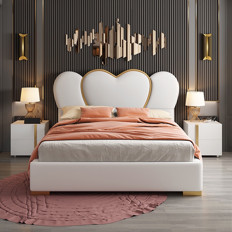愛心軟包床架 軟床 床組 軟包床 雙人床 床底 床板 床片 床頭 臥室家具 AOZ-M170 橙家居家具