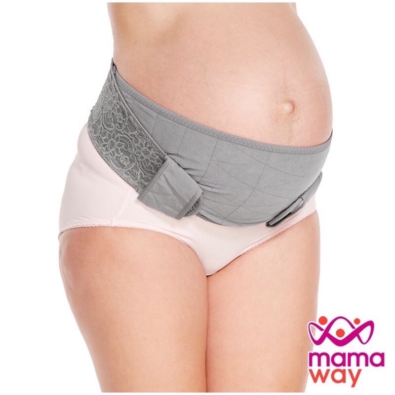 二手M號⭐️mamaway媽媽餵 托腹帶 孕期蕾絲護膚機能托帶