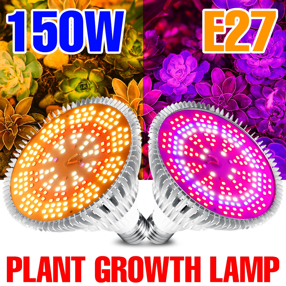 E27植物燈泡LED植物生長燈全光譜燈20w28W50W80W100W150W室內溫室水培燈種植帳篷85-268V