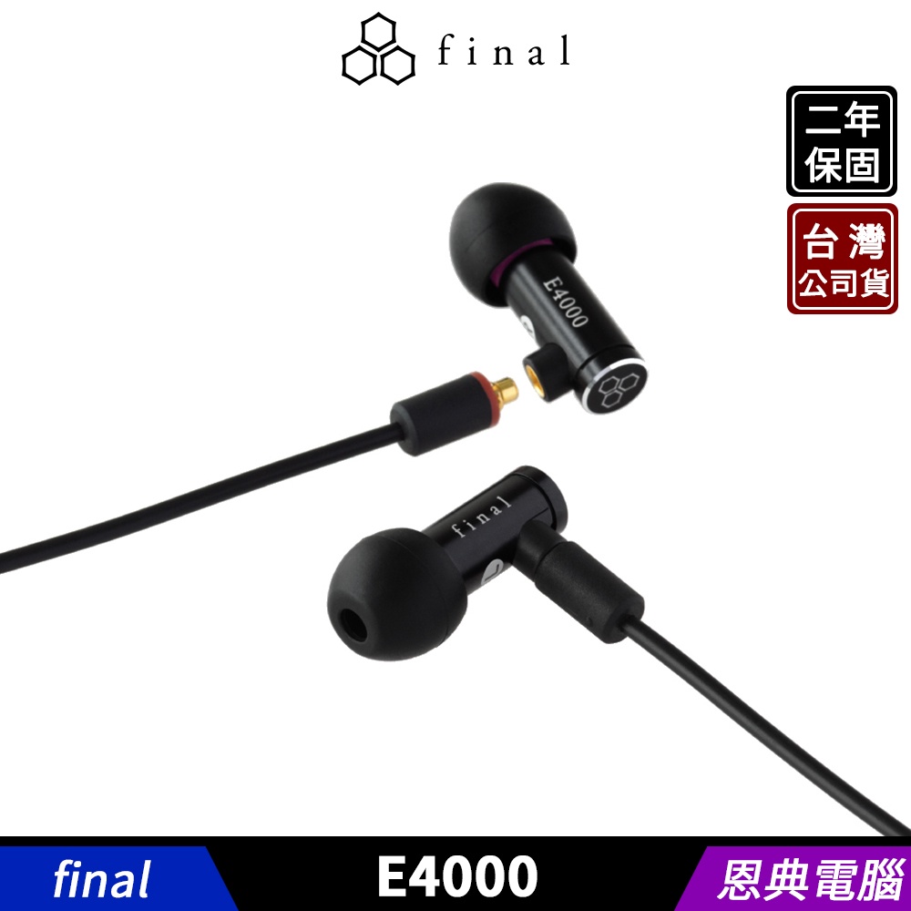 日本 final E4000 MMCX 可換線設計 動圈式 入耳式 耳塞式耳機 2年保固【台灣公司貨】