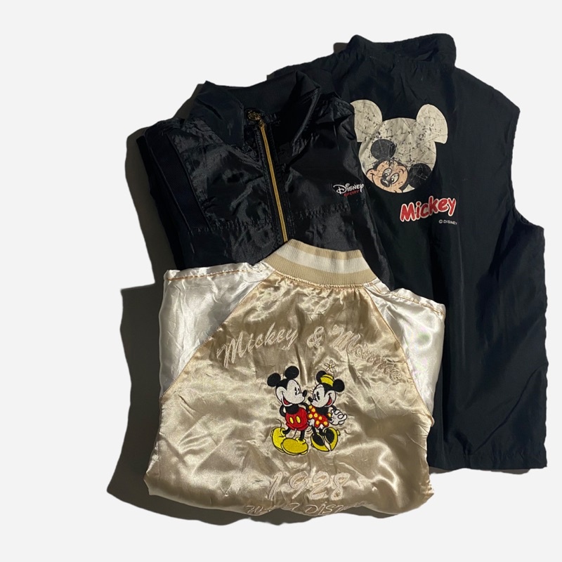 「滾青店」Disney迪士尼 米奇 米老鼠 古著 背心/橫須賀外套/風衣運動外套