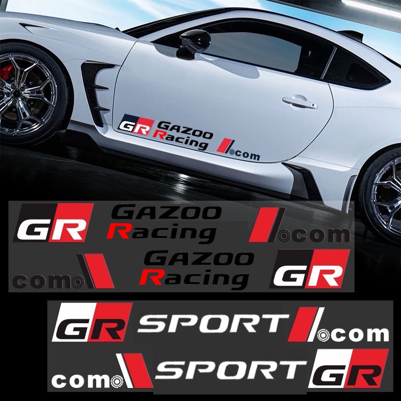 2 件裝車門車身貼紙 GR GAZOO RACING 側門乙烯基貼花貼紙適用於豐田 GR Sport VIos Yari