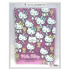 筆記本 Hello Kitty 鐳射 線圈 橫線 凱蒂貓 記事本 滿圖吸手指頭款 Sanrio 現貨 ~ 八寶糖小舖