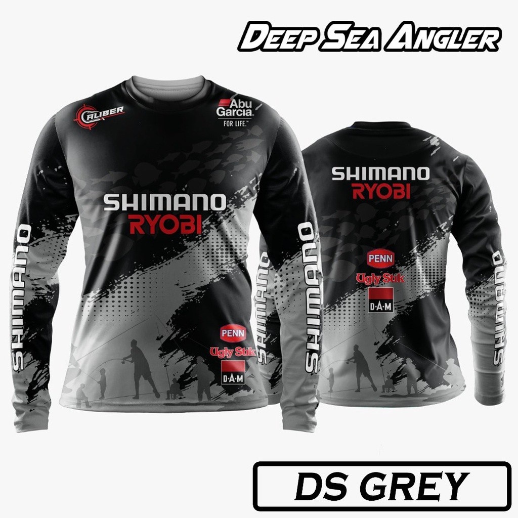 Baju Pancing DEEP SEA 版釣魚服昇華衣服防紫外線釣魚 Shimano RYOBI PENN