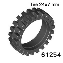 樂高 LEGO 黑色 24x7 mm 輪胎 胎皮 61254 4541455 汽車 零件 Black Tire