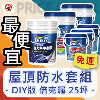 【最便宜-免運】25坪套組★ 屋頂防水↗得利倍剋漏丨得利959丨套組丨組合丨防水漆丨防水油漆丨得利A959丨隔熱漆丨油漆