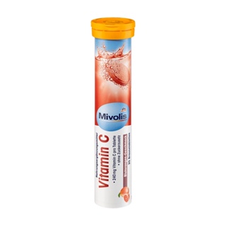 DM 德國 Mivolis 維他命C 紅橙發泡錠 - 橘蓋 20錠 / DM (DM204) 可搭配40℃以下的溫水