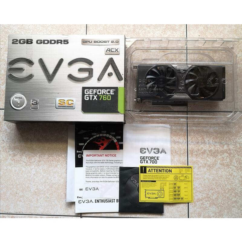 EVGA NVIDIA GTX760 2048MB 顯卡 盒裝良品!現貨,喜歡可小議!