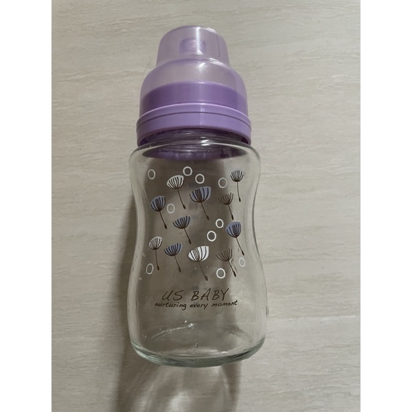 US BABY優生寬口玻璃奶瓶/240ml/二手