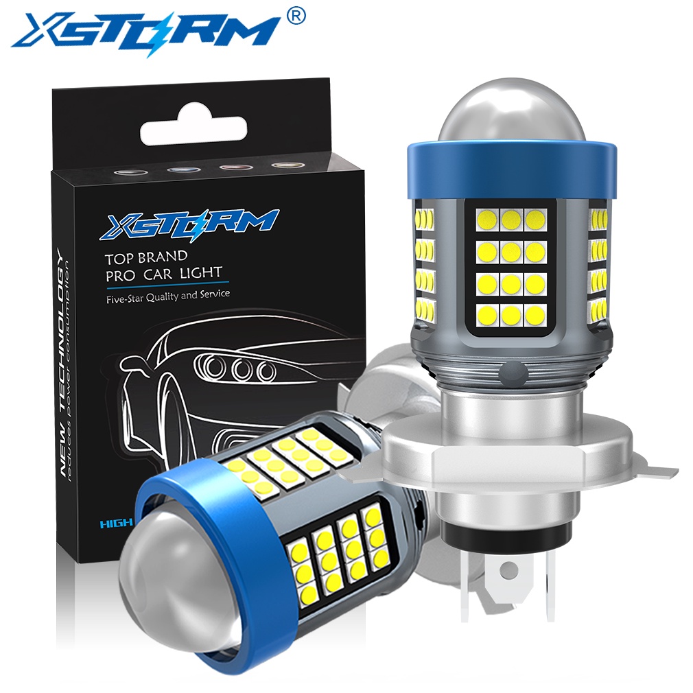 Xstorm 2023新款高亮度H4 LED BA20D H6摩托車60SMD LED大燈雙模白黃4300k 6000k