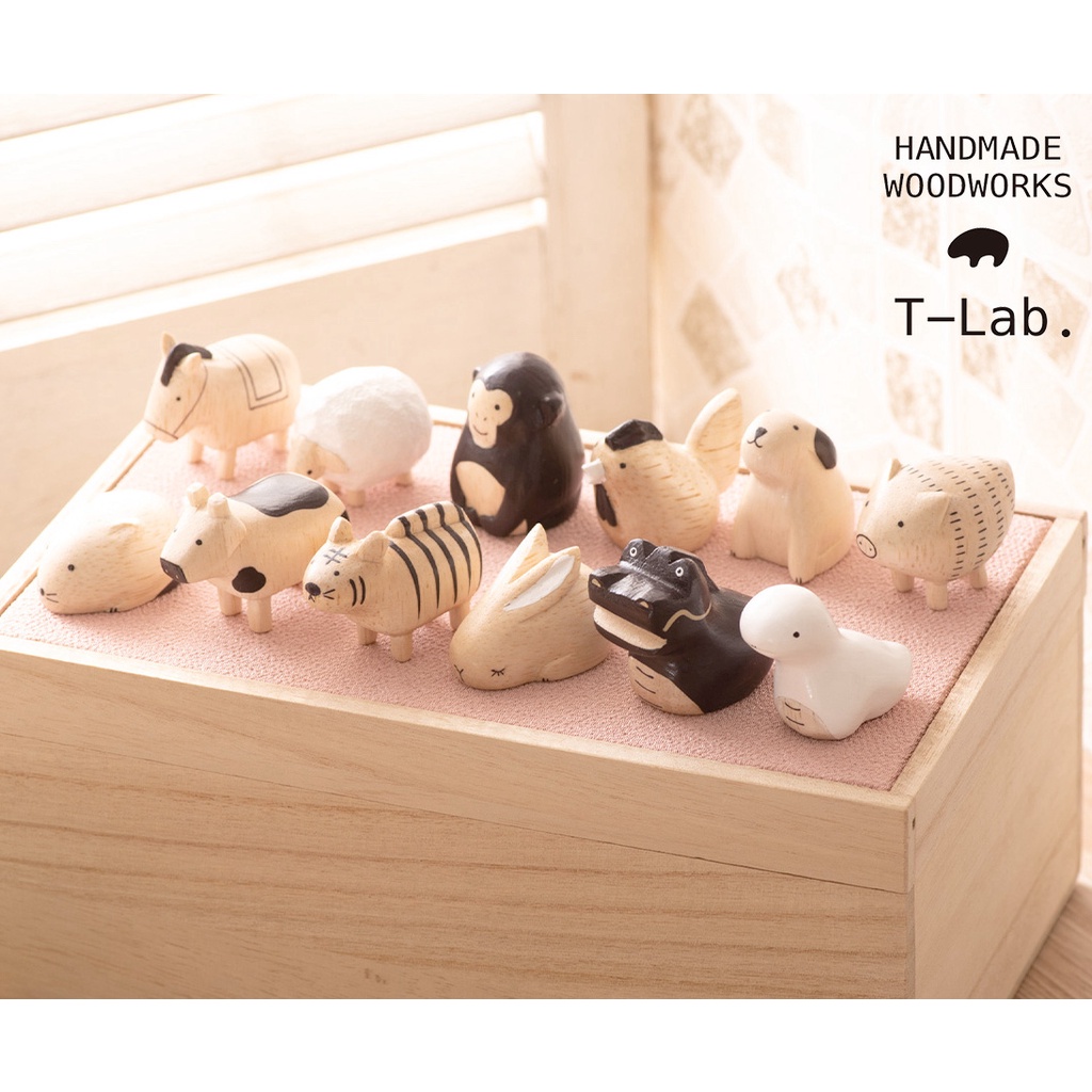 多款可選 日本T-Lab Pole Pole Eto 手工木雕 小動物擺飾 12生肖 代表動物 系列