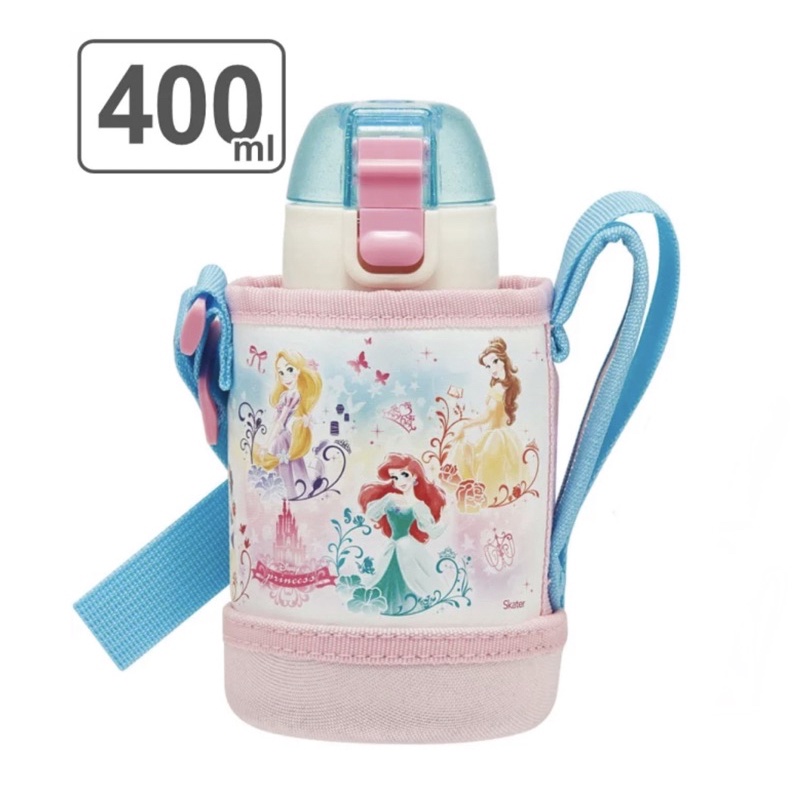 現貨促銷～日本🇯🇵Skater 最新款400ml Disney 公主👸系列 保冷不鏽鋼水壺附保護套 KSTCH4