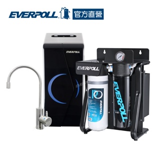 【EVERPOLL】廚下型雙溫無壓飲水機(EP-168)+直出式極淨純水設備(RO-900)