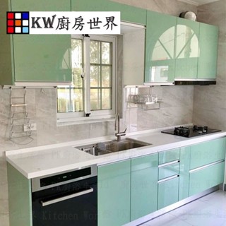 系統廚具 廚房設計 客製化 廚櫃 流理臺 工廠直營 一字型流理臺 林內牌 瓦斯爐 林內排油機【KW廚房世界】