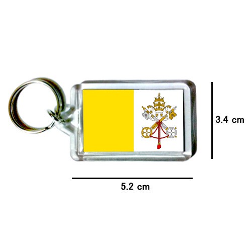 梵蒂岡 Vatican 國旗 鑰匙圈 吊飾 / 世界國旗