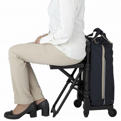 日本【SWANY】隨身行李箱附椅(輕巧)/購物車附椅
